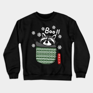 Funny Raccoon In Ugly Pocket Crewneck Sweatshirt